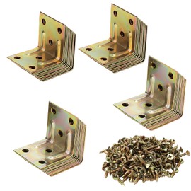 KEILEOHO 40 PCS 30 x 30 x 29mm Corner Braces, Metal Steel L Shape Brackets with Screws, 90 Degree Right Angle L Bracket for Furniture Wood Cabinets Shelves
