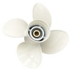 Soelidim 4 Blades Aluminum Outboard Cupped Propeller Boat Prop 4