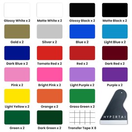Permanent Vinyl Sheets - 42Pack Adhesive Vinyl Sheets Assorted Colors + 8 Transfer Tapes, 12" x 12" Waterproof Outdoor Vinyl for Party Decoration, Perfect for Home Decor DIY Mug Car Decal Sticker