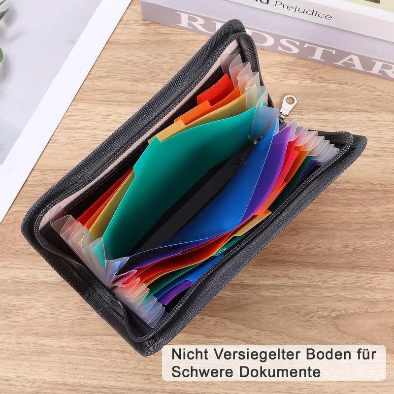 Expanding File Document Folder with Zip 13 Compartments Folder Organiser