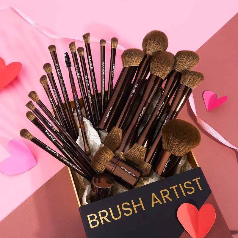 MAANGE 20 PCS Foundation Makeup Brush Set, Double-ended Kabuki Brush