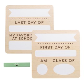 Kate & Milo First & Last Day Board, Dry Erase, Reversible Dry Erase Board, Photo Prop for Kids, Kindergarten Through High School, K-12, Reusable and Erasable