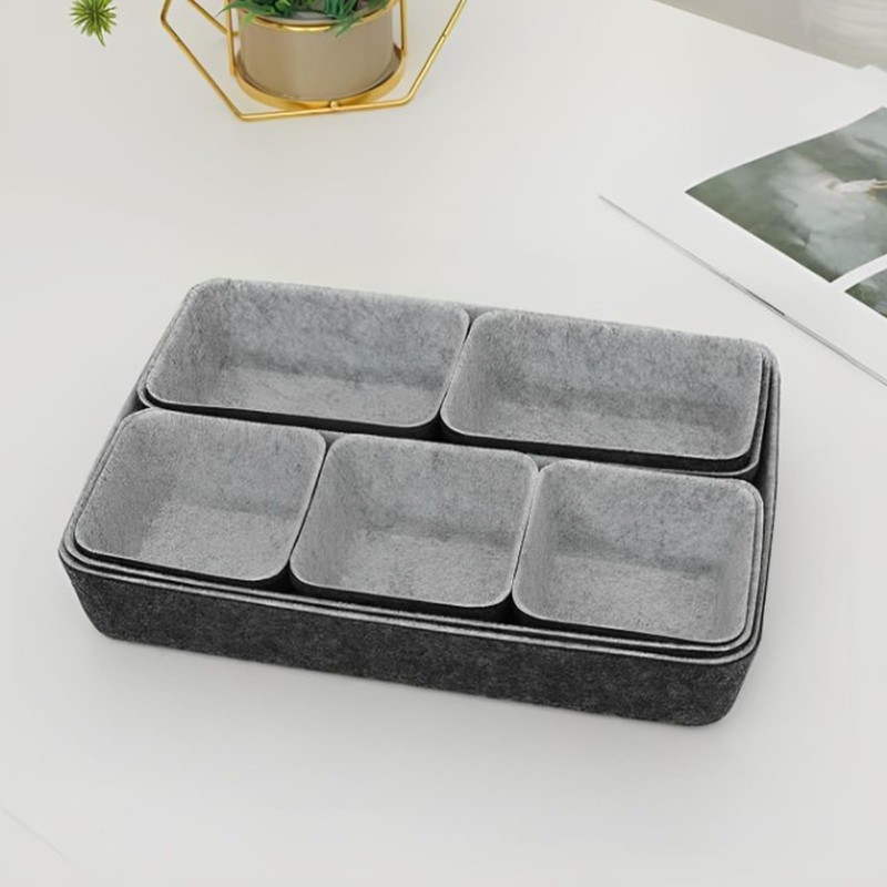 Eabdice 8 Pieces Felt Drawer Organiser, Felt Storage Boxes, Felt