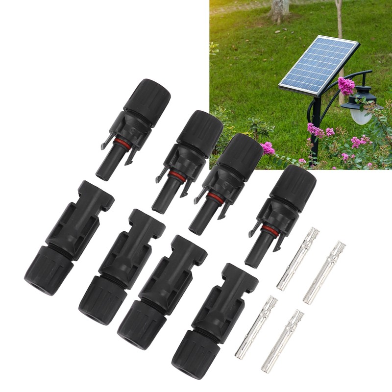 10 Sets Solar Panel Cable Connectors Waterproof Dustproof UV Resistant