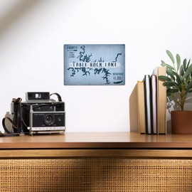 Lantern Press 6x9 Inch Metal Sign, Table Rock Lake, Lake Essentials, Shape, Acreage and County