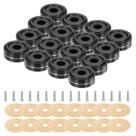 QUARKZMAN Pack of 16 Subwoofer Insulation Pads, 40 x 15 mm Speaker Insulation Pad Feet, Speaker Spikes, Turntable Audio Studio Monitor Insulation Pad, M4 Screws Black