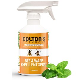 Colton’s Naturals - Bee and Wasp Repellent Spray - (32 OZ) - Natural, Bee and Wasp Deterrent - Quick and Easy Pest Control - Safe to Spray Around Children