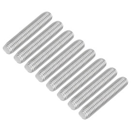 QUARKZMAN Pack of 8 Fully Threaded Spindles, M10 x 50 mm, 304 Stainless Steel, Right-Hand Thread, Threaded Rods, M10-1.5 Thread Pitch for Furniture and Machine Assembly