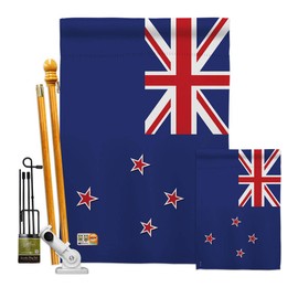 Nationality New Zealand Garden House Flags Kit Regional Nation International World Country Particular Area Small Decorative Gift Yard Banner Double-Sided Made in USA 28 X 40