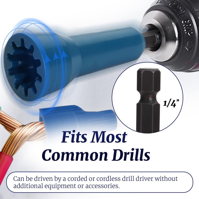 2 PCS Wire Nut Twister，Fast Wire Twister Tool for Drill，Wire
