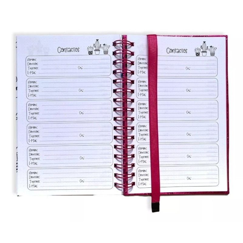 Escanver Agenda Anual Fechas Suculentas Pasta Dura Papel Bond 90gr