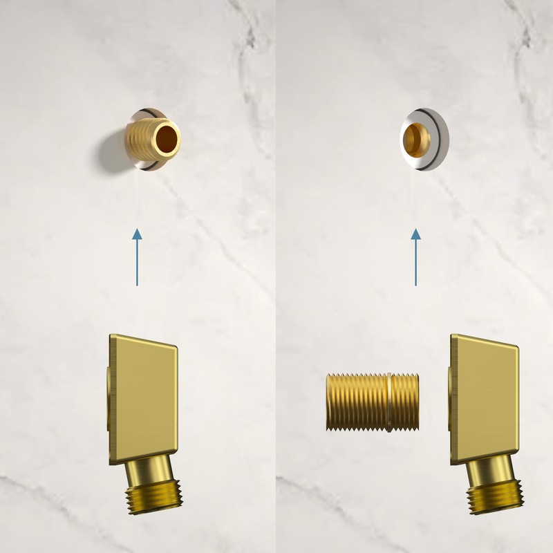 Lavatrum 100% Brass Wall Mounted Supply Elbow, Wall Elbow for