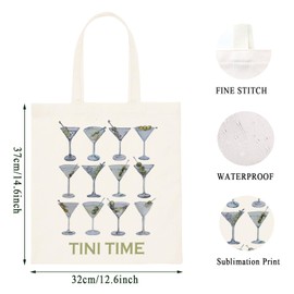 WCGXKO Tini Time Gift Dirty Martini Gift Bachelorette Party Zipper Pouch Makeup Bag (tini green Tote)
