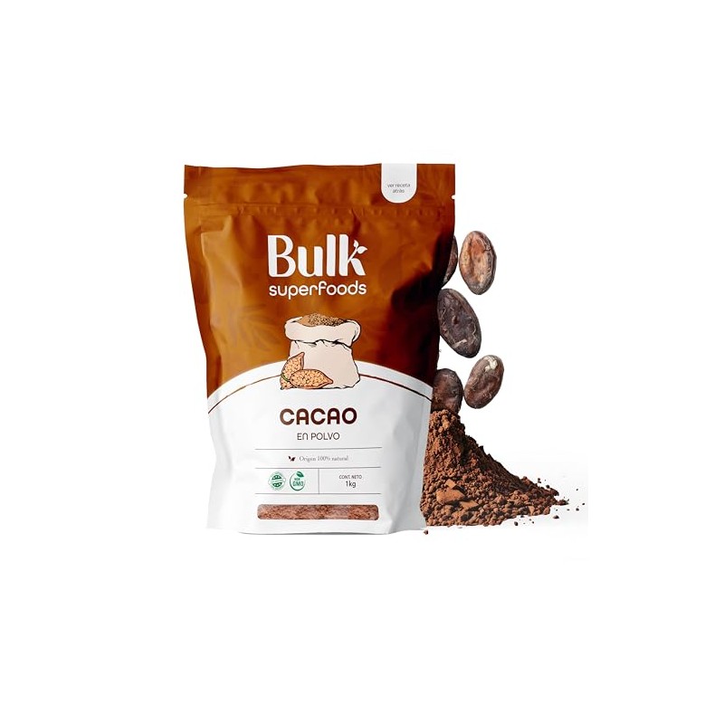 BULK SUPERFOODS Cacao en Polvo Sin Azúcar Origen 100% Natural