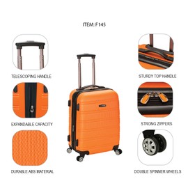 Rockland Melbourne Hardside Expandable Spinner Wheel Luggage, Metallic, Carry-On 20"