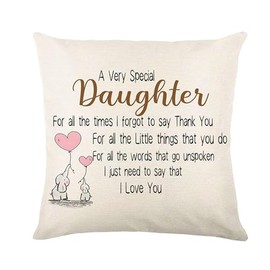 Daughter Cushion Covers 45x45 Throw Pillow Cover Daughter's Thanksgiving Gift Birthday Gifts (A Very Special Daughter)