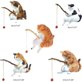 BWESOO Black Fish Tank Landscaping Cartoon Fishing Cat Ornaments Aquarium Accessories Household Supplies Home Office Decorations Fishing Cat Figurine Aquarium Décor Thematic Ornaments