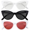 3 pairs Cat Eye Sunglasses Plastic Black White frames Tint