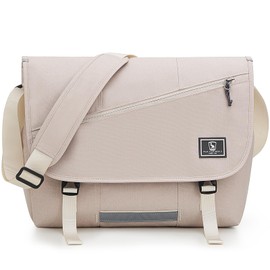 OIWAS Messenger Bag - 15.6 Inch Messenger Bag Men, Satchel Bags for Women, Lightweight Computer Bag, School Book Bag (White, 15.6 Inch)