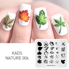 KADS Templates for Nails Leaf Nature Fall Stamping Plates Image Plates for Manicure DIY Nail Art (NA006)
