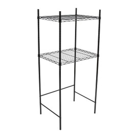 Organize It All Mini Fridge and Microwave Stand| Kitchen Organizer | Perfect for Dorm | Office| Space Saver | Black |