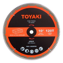 TOYAKI 10-Inch Miter Saw Blade, 120-Tooth Fine-Finish Professional Woodworking Saw Blade for Miter Saws Table Saws and Circular Saws