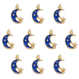 COGCHARGER Space Enamel Moon Star Astronaut Charm Brass Enamel Pendant for Jewelry Necklace Bracelet Earrings Crafts, Brass and enamel, Zircon