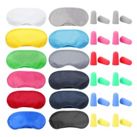 12-Piece Sleeping Eye Mask, 12 Pairs of Earplugs, Simple Solid Color, Soft and Comfortable, Convenient Shading Eye Mask, Universal for Men and Women, Sleep Accessories Set.