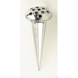 Black Country Metal Works Conical Flower Holder Vase & Lid - Polished Aluminium - (Small)