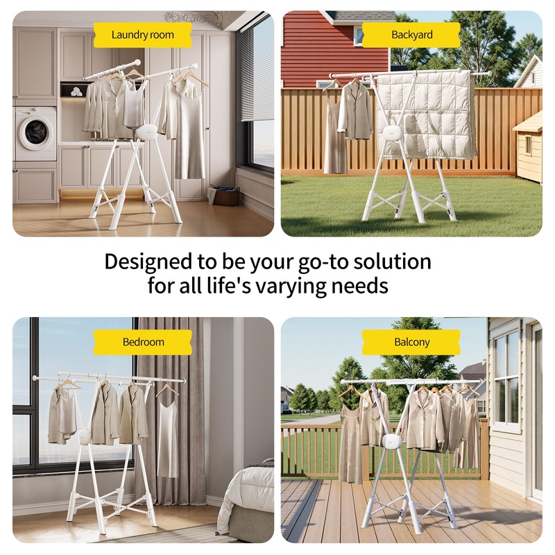 BIREN Clothes Drying Rack Heavy Duty Clothing Racks Extending Laundry