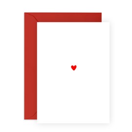 Minimalist Love Greeting Card - 'Simple Heart - Lovely Gifts for Him, Her, Husband, Wife, Girlfriend, Boyfriend, Spouse, Partner, Couples, Women, Men - Valentines Day - Comes with Fun Stickers