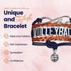 Sportybella Volleyball Bracelet, Navy and Orange Adjustable Infinity Love Charm