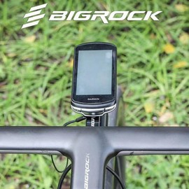 BIGROCK - Aero GPS Mount for Flat Handlebar, Built-in, Compatible with Garmin, Coospo, Bryton, Wahoo, GPS 1/4 Turn... and Support for front cameras and spotlights