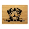 Bambus Schneidebrett Frühstücksbrettchen 15x20cm Hund Rottweiler 01