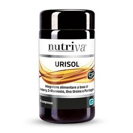 NUTRIVA Urisol, Integratore alimentare, Supporta le funzionalità delle vie urinarie. Integratore Naturale a base di Cranberry, D-Mannosio, Uva ursina e Piantaggine, Vegan, 30 compresse