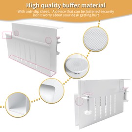 Desk Side Storage, Under Desk Storage, No Drill Steel Hanging Desk Organizer, Laptop Holder, Desk Storage Holder for Office & Home.(White)