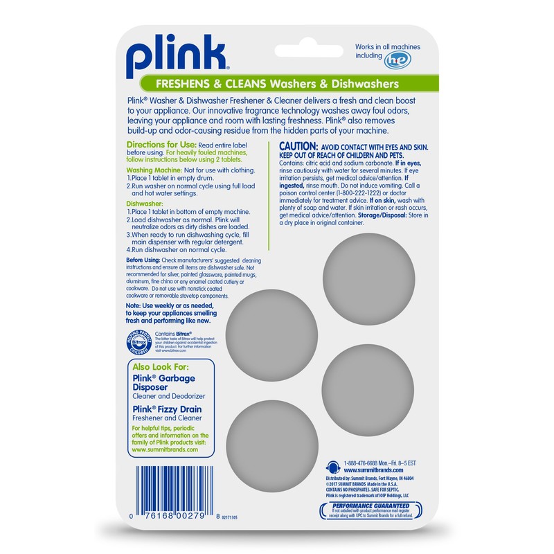 Plink Washer, Dishwasher and Drain Freshener Cleaner Bundle