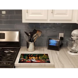 Caroline's Treasures DAC2604LCB Beagle Cozy Christmas Glass Cutting Board Large Decorative Tempered Glass Kitchen Cutting and Serving Board Large Size Chopping Board