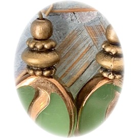 Green and Bronze Dangle Earrings. Jewelry Earrings for Women #3298FE10