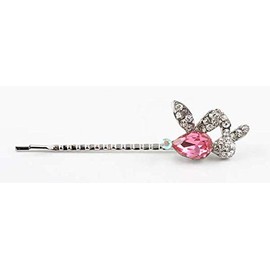 Crystal Rabbit Hair Pin/Bobbi Pin (Pink)