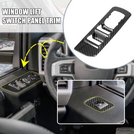 X AUTOHAUX 4pcs Carbon Fiber Pattern Window Lift Switch Panel Trim Cover Decoration Car Interior Accessories for Ford F150 2015-2018