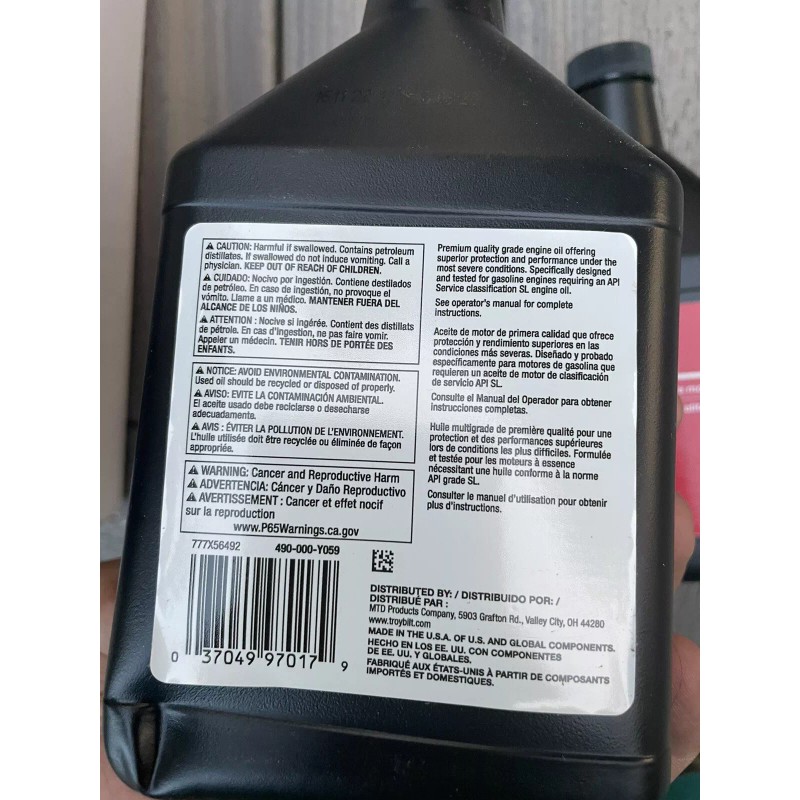 Troybilt 2X 20 Oz. Premium SAE 5W-30 4-Cycle Engine Oil