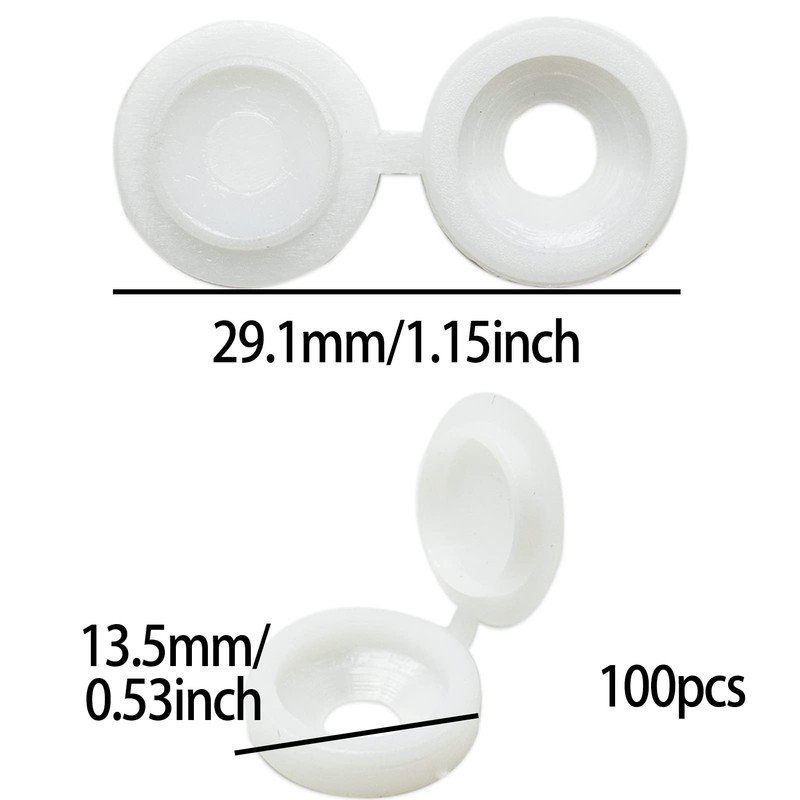 100 Pcs Screw Cover Caps, Screw Caps,White Screw Caps,Screw Covers