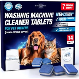 Washing Machine Cleaner Tablets for Pet Owners - Front & Top Load Washer Deep Cleaning - Septic Tank Safe - HE Support - Remove Stubborn Pet Hair - Eliminates Pet Smells - Prevents Pet Dander Build-up