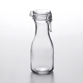 All-Purpose Reusable 17 oz. Glass Carafes + Swing Top Lids, Set of 2 by Cucina Chef