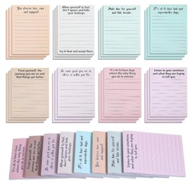 32 Pads Back to School Sticky Notes Bulk Cute Funny Notepads Mental Health Sticky Notes Self-Adhesive Writing Memo Pad for Home Office Supplies Daily Reminders Notepad