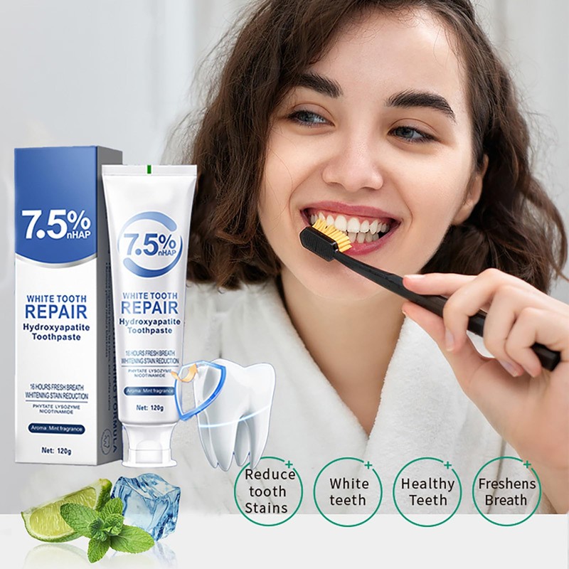 Hydroxyapatite Toothpaste 7.5% nHAP, Mint Fragrance 16 Hours Fresh Breath,Best