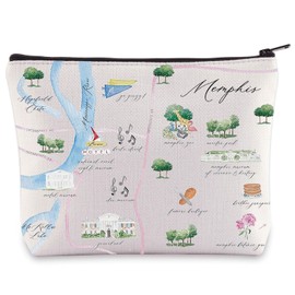 WZMPA Memphis - Bolsa de cosméticos de Memphis de viaje para regalo de recuerdo de viaje de Memphis de larga distancia para maquillaje con cierre, bolsa de Memphis, Memphis, Bolsa de cosméticos