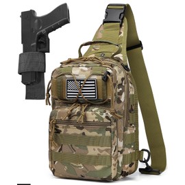 HPDF Tactical Sling Backpack Military Crossbody Bag Pack for Mens One Shoulder Holster Sling Bag 10L, Cp Ocp Camo, Modern