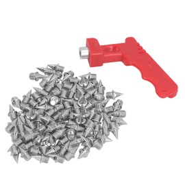 Alomejor 100 Uds. Clavos de Zapatos de con Picos de Pista de Campo con Llave de Repuesto para Deportes de Velocidad, Zapatillas de Pista Cortas